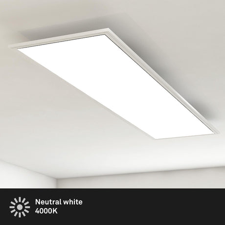 Briloner simple - led plafondlamp - plafonniere - paneel led - met neutral wit licht - 38w - 119.5cm - wit