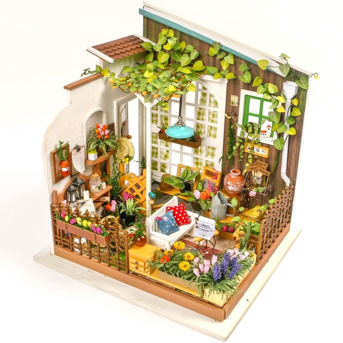 Robotime - diy dollhouse kit-miller's garden - houten bouwpakket