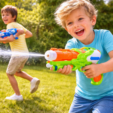 Eddy toys waterpistool - 44 cm lang - gemaakt van kunststof - geschikt vanaf 5 jaar - verkrijgbaar in de kleuren blauw, paars of groen - voor waterplezier buiten - 2 jaar fabrieksgarantie