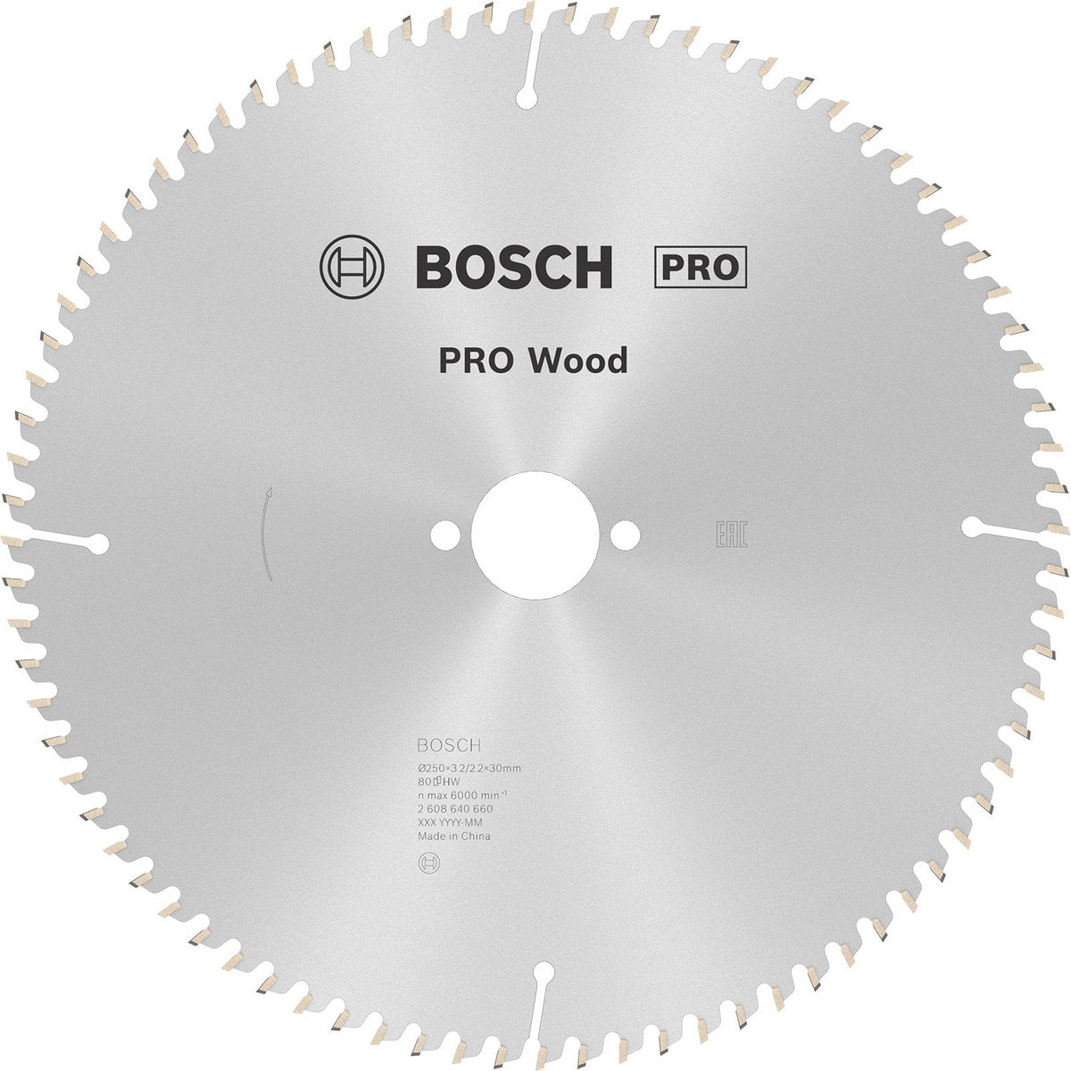 Bosch - cirkelzaagblad optiline wood 250 x 30 x 3,2 mm, 80