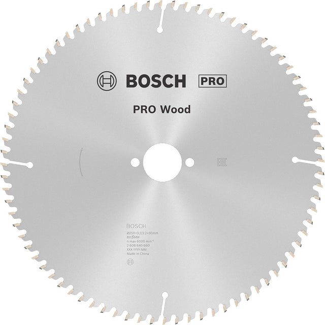 Bosch - cirkelzaagblad optiline wood 250 x 30 x 3,2 mm, 80