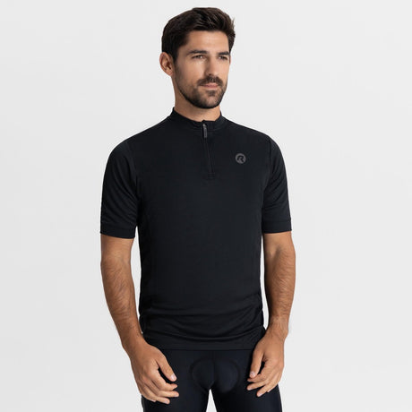 Rogelli core heren fietsshirt - lange mouw - lange rits - zwart