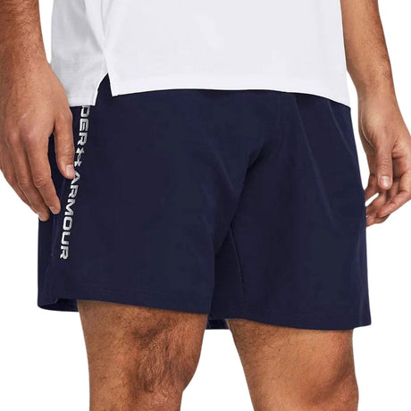 Under armour ua woven wdmk shorts heren sportbroek - blauw - maat m