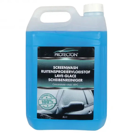 Protecton ruitensproeiervloeistof - kant klaar - voorkomt bevriezen tot -20° van het ruitensproeiersysteem – met hoge concentratie ethanol - 100% vrij van methanol - 5 liter