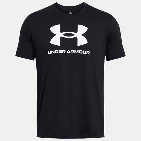 Under armour ua sportstyle logo update ss-blk heren sportshirt - zwart - wit