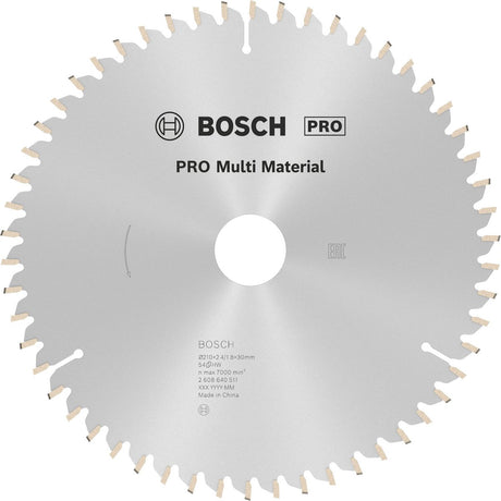 Bosch cirkelzaagblad multi material 210 x 30 x 2,4 mm, 54
