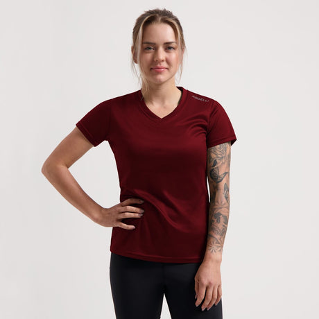 Rogelli promo dames hardloopshirt - korte mouw - bordeaux