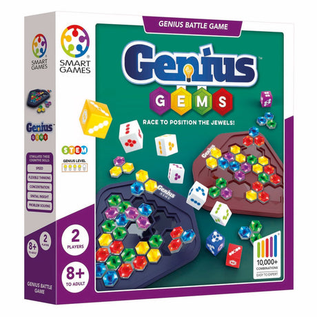 Smartgames genius gems - snel strategisch denkspel - meer dan 10.000 oplossingen - puzzelspel voor 1 tot 2 spelers - vanaf 8 jaar