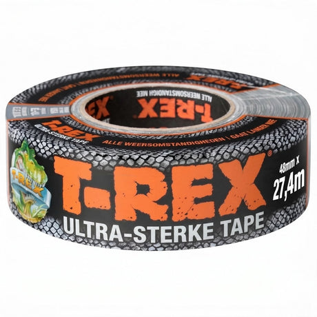 T-rex – textieltape 48 mm x 27,4 m grijs – extreem sterke en scheurvaste gaffertape voor binnen- en buitengebruik – waterdichte ducttape met sterke kleefkracht – ideaal voor universele reparaties en bevestigingen