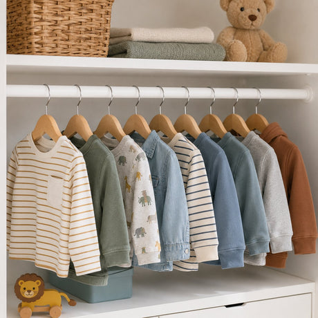 Alpina kinder kledinghangers hout – 5 stuks – houten kleerhangers voor kinderkleding – kinderhangers