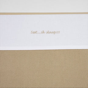 Meyco baby ssst...ik slaap!! ledikant laken - sand - 100x150cm - 0.3 tog
