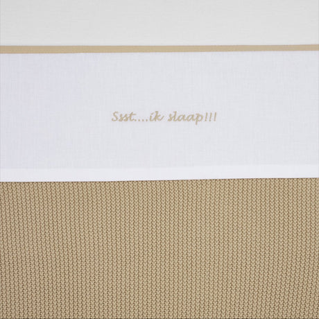 Meyco baby ssst...ik slaap!! ledikant laken - sand - 100x150cm - 0.3 tog