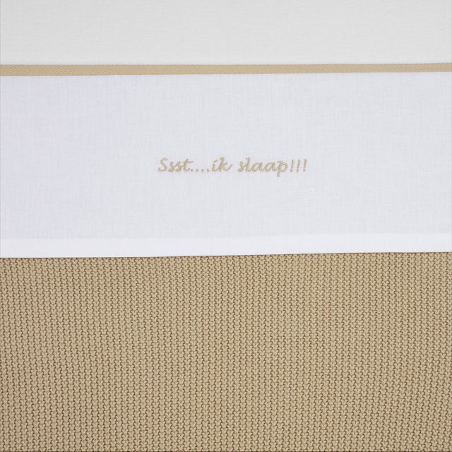 Meyco baby ssst...ik slaap!! ledikant laken - sand - 100x150cm - 0.3 tog