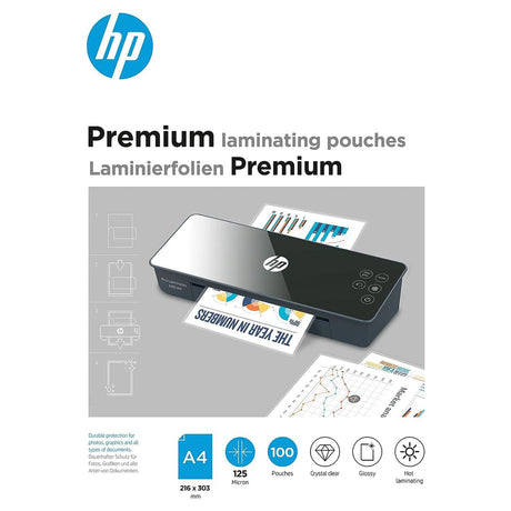 Hp 9124 premium lamineerfolies a4 - lamineerhoezen voor warm lamineren - glanzend - 125 micron - 100 stuks