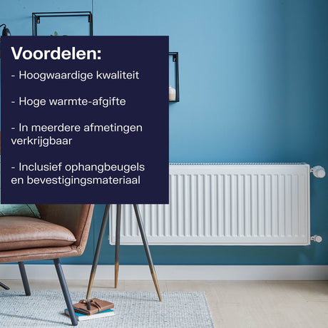 Plieger compact paneelradiator type 22 - wit - 50 x 60 cm