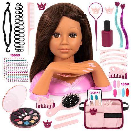 Bayer design 90090ac charlene magic nails kaphoofd en make-up buso met handen en nagels make-up, haaraccessoires, sticker
