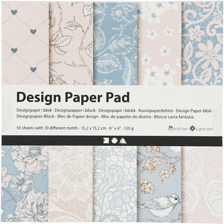Creativ company cc design papier blok 15,2x15,2 cm 50 vel