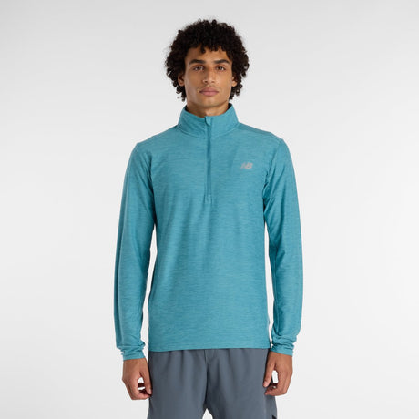 New balance space dye 1 4 zip heren sporttrui - big teal heather