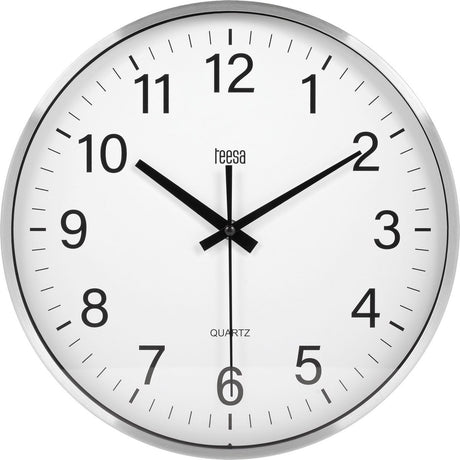 Teesa tsa0036 - wandklok - 30 cm - zilver