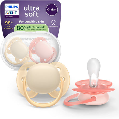 Philips avent ultra soft fopspeen - 0-6 mnd - 2 stuks - plant-based