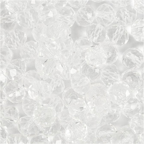 Creativ company glas facet kralen 5x6 mm kristal 100 stuks