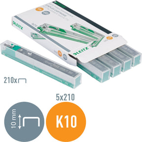 Leitz power performance k10 cartridge 10mm pootlengte 210 nietjes per cartridge