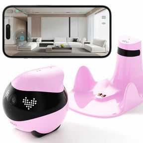 Enabot ebo air 2 - intelligente volgrobot - 2k ultra hd camera - speaker - microfoon - pink