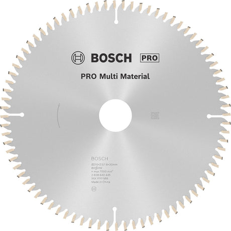 Bosch cirkelzaagblad multi material - 210 x 30 x 2,5 mm - 80 tanden
