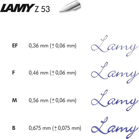 Lamy z 50 penpunt 888 - vervangingspen van verchroomd roestvrij staal in de kleur blank - penpuntsterkte lh - penpunt geschikt voor linkshandige ophanging