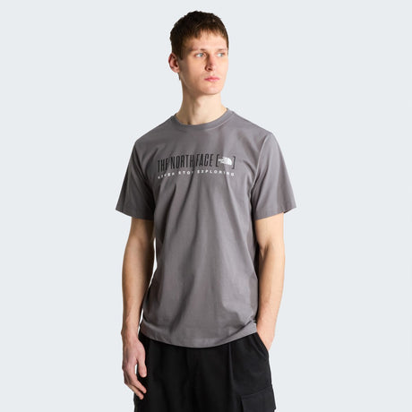 The north face m bracket logo regular ss tee heren outdoorshirt - smoked pearl xxl