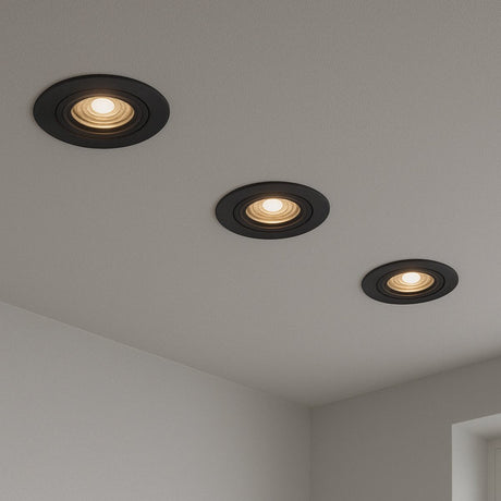 Calex smart led inbouwspots - 3 stuks - koppelbaar - slimme verlichting - dimbaar - warm wit licht - zwart