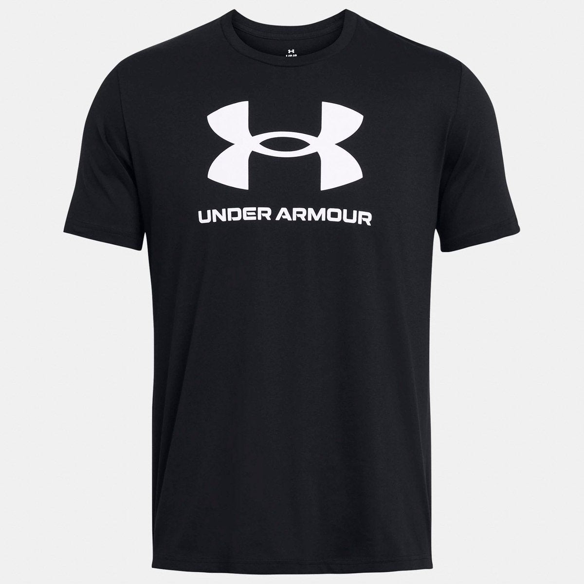 Under armour ua sportstyle logo update ss-blk heren sportshirt - zwart - wit
