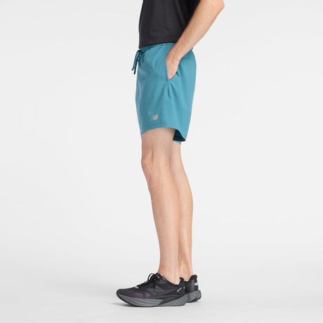 New balance sport essentials short 5 heren sportbroek - big teal