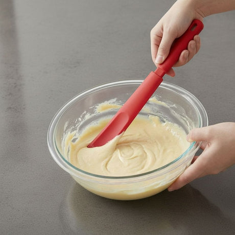 Alpina siliconen schraper - keukenspatel voor bakken en koken - flexibel en hittebestendig materiaal - geschikt voor dagelijks gebruik in de keuken - lengte 31 cm - kleur rood