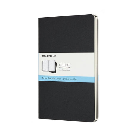 Moleskine cahier journals - large - gestippeld - zwart - set van 3
