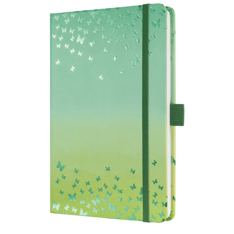 Sigel notitieboek jolie a5 hardcover 174 pagina's 80 grams lijn butterfly confetti lime