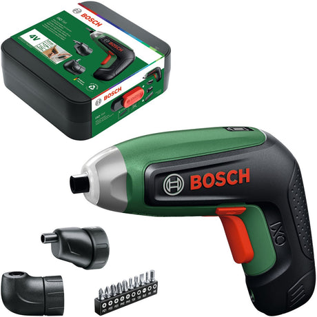 Bosch groen ixo 8 4v set accuschroevendraaier (1x compact power 4v accu 2,0 ah, 10 bits, hoekopzetstuk, excenteropzetstuk) - 06039g4001