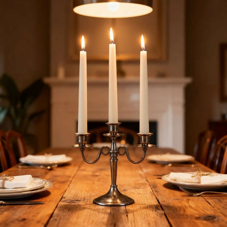 Arti casa ribble dinerkaarsen - set van 3 witte kaarsen - ribbel design - cilindervormig - paraffine wax - ongeparfumeerd - voor tafeldecoratie - 20 x 20 x 250 mm - crèmewit