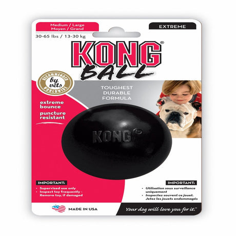 Kong extreme bal - honden speelgoed - zwart - m l - ø 7.5 cm one size