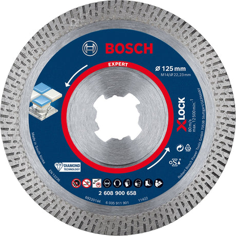 Bosch accessoires bosch accessories 2608900658 expert hardceramic x-lock diamanten doorslijpschijf diameter 125 mm boordiameter 22.23 mm