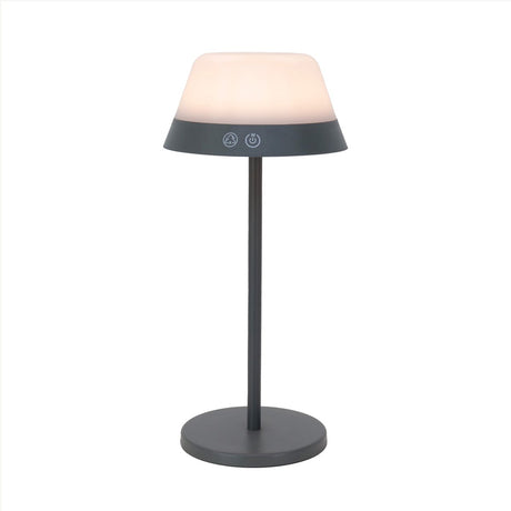 Eglo meggiano tafellamp - aanraakdimmer - draadloos - 32 cm - grijs wit - instelbaar rgb wit licht - oplaadbaar - buiten en binnen