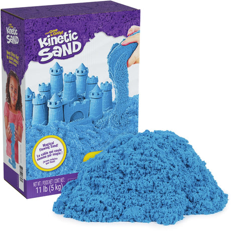 Kinetic sand - megadoos met 5 kg kneedbaar blauw speelzand bulkverpakking - origineel