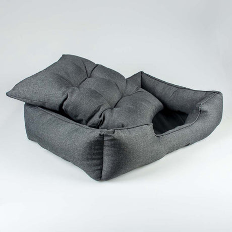 Duvo plus duratex hondenmand - hondenbed met brede randen uitneembaar kussen - afneembare hoes anti-slip - m 80x60x16cm - donkergrijs m
