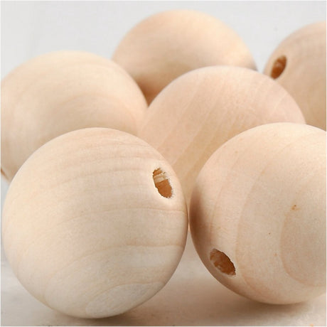 Creativ company cc houten kralen 25 mm naturel 8 stuks