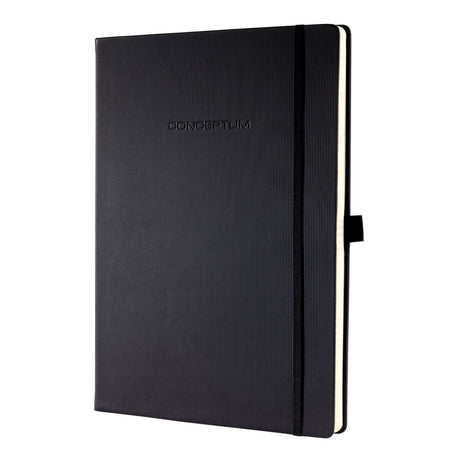 Sigel notitieboek conceptum pure a4 zwart hardcover 194 pagina's 80 grams blanco