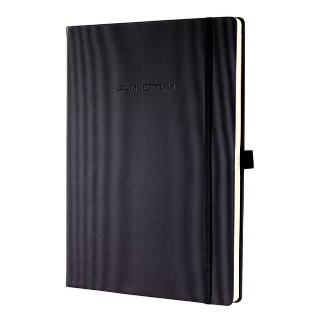 Sigel notitieboek conceptum pure a4 zwart hardcover 194 pagina's 80 grams blanco