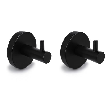Hush. living hush living - handdoekhaakjes - set van 2 stuks - wandmontage - inclusief bevestigingsmateriaal - geborsteld staal - zwart