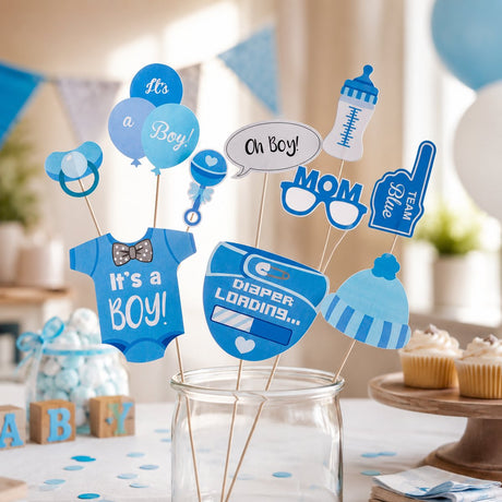 Party casa photo booth props voor babyshower - photo booth accessoires met 10 foto props - fotobooth accessoires voor fotocabine