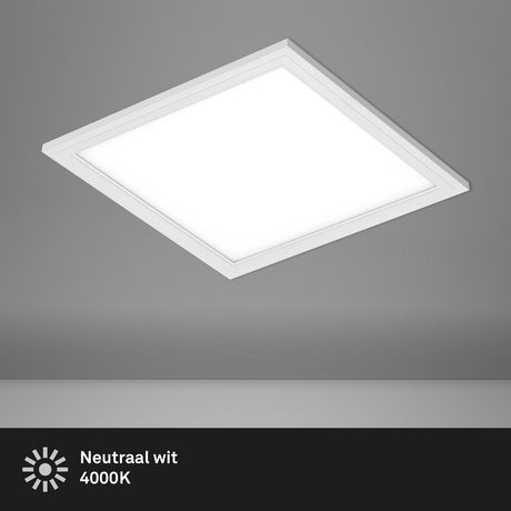 Briloner simple - led plafonniére - plafondlamp paneel - neutral wit licht 4.000 k - 1.300 lm - 12w - 29.5 x 29.5 cm - wit