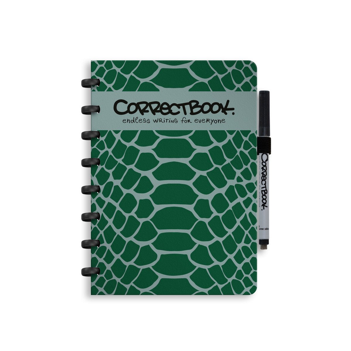 Correctbook a5 uitwisbaar notitieboek – wise snake – blanco – herbruikbaar schrift – inclusief pen wisdoekje – aanvulbaar met extra pagina’s